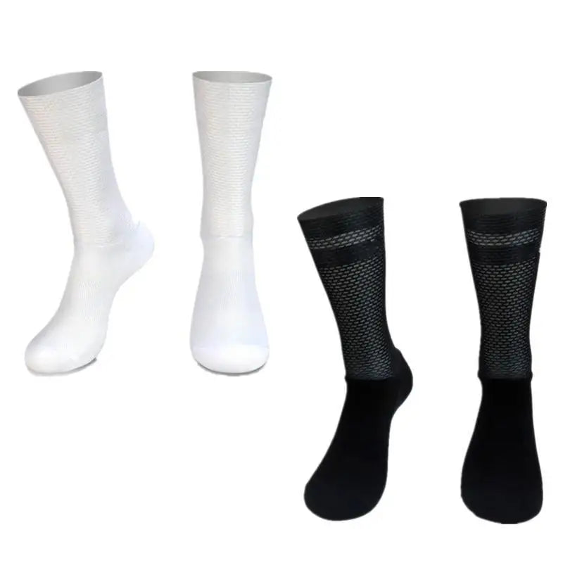 Simple Modern Design Anti Slip Silicone Cycling Socks For Men Unique Bicycle Running Socks Lightweight Breathable