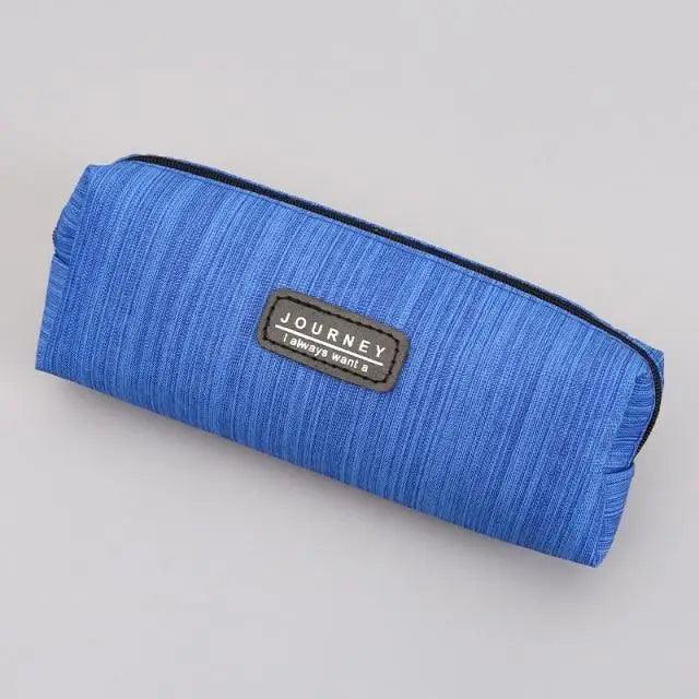 Simple Small Square Waterproof Pencil Case Stationery Case For Students Unique Pencil School Case - Blue - STIL5987YRTGH