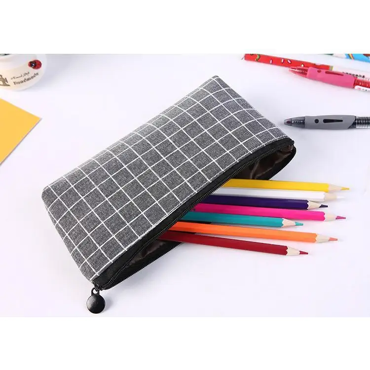 Simple Striped Color Design Pencil Cases For Students Retro Large Capacity Stationery School Pouch - STIL9887DHJRE