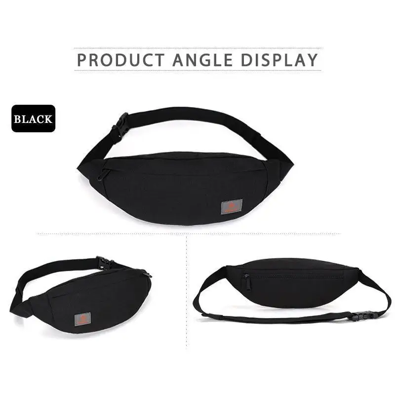 Simple Style Fanny Pack for Running Cycling Workout Men Women Waist Pouch Bag Black Classic Women Belt Bag Pouch