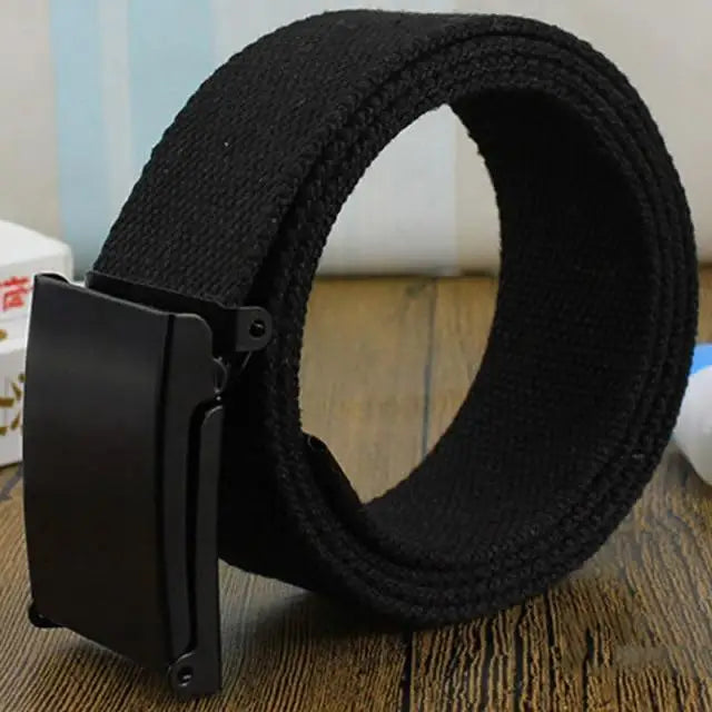 Simple Unisex Waistbands Retro Adjustable One Size Cotton Strap Metal Buckle 116cm Belts For Men - STEVVEX Fashion - 702, adjustable belt, belt, belts, belts for men, belts for women, black belt, classic belt, fabric belt, fashion belt, luxury belt, new design belt, retro belt, tactical waist belt, trendy belt, unisex belt, unisex waistband, vintage belt, waistband - Stevvex.com