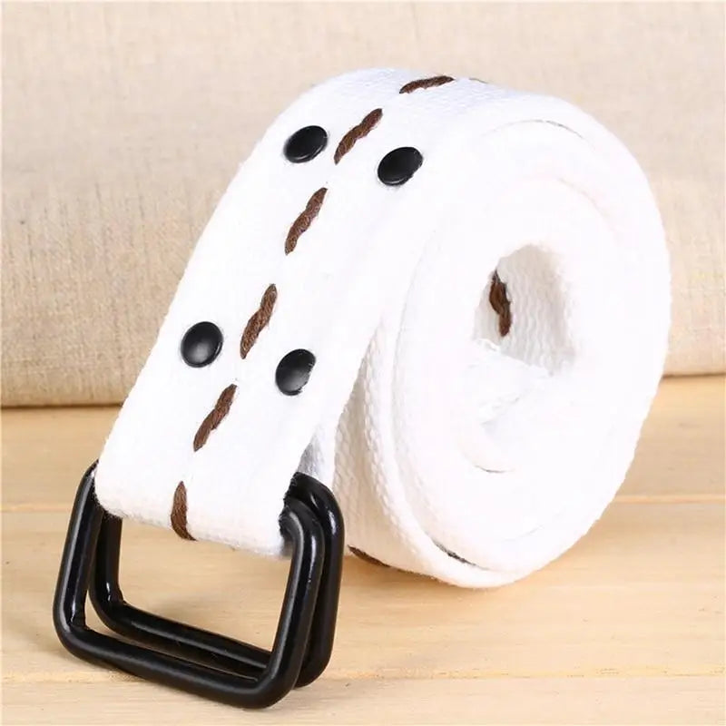 Simple Unisex Waistbands Retro Adjustable One Size Cotton Strap Metal Buckle 116cm Belts For Men - STEVVEX Fashion - 702, adjustable belt, belt, belts, belts for men, belts for women, black belt, classic belt, fabric belt, fashion belt, luxury belt, new design belt, retro belt, tactical waist belt, trendy belt, unisex belt, unisex waistband, vintage belt, waistband - Stevvex.com