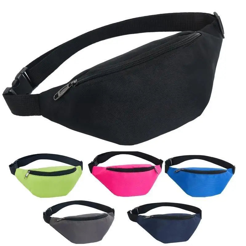 Simple Waterproof Chest Bag Unisex Fanny Pack Ladies Waist Pack Black Retro Style Women’s Travel And Outdoor Waist