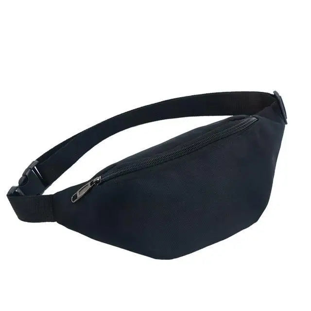 Simple Waterproof Chest Bag Unisex Fanny Pack Ladies Waist Pack Black Retro Style Women’s Travel And Outdoor Waist