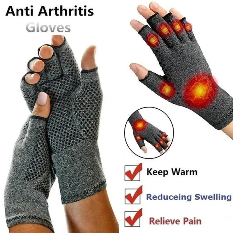 Simple Winter Arthritis Gloves Unisex Classic Anti Arthritis Therapy Gloves Compression Fingerless Gloves - STEVVEX Fashion - 717, ache relief gloves, anti arthritis gloves, arthritis gloves, comfortable gloves, compression gloves, Fingerless Gloves, fingerless pain relief gloves, gloves, gloves for winter, grey arthritis gloves, grey gloves, half finger gloves, pain relief gloves, soft gloves, therapy gloves, touchscreen gloves, warm gloves, winter gloves - Stevvex.com