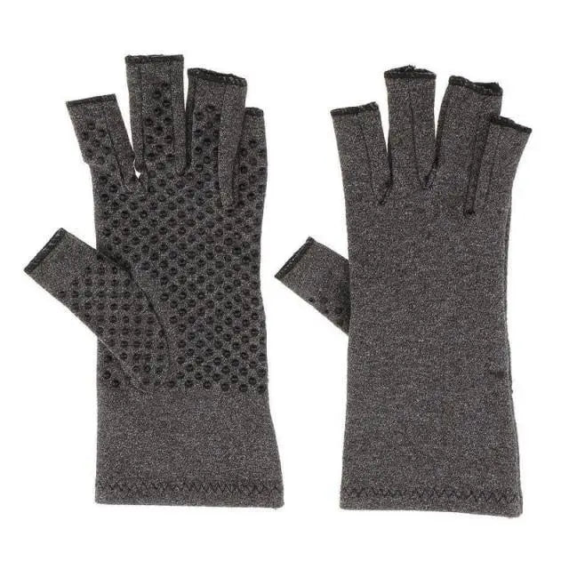 Simple Winter Arthritis Gloves Unisex Classic Anti Arthritis Therapy Gloves Compression Fingerless Gloves - STEVVEX Fashion - 717, ache relief gloves, anti arthritis gloves, arthritis gloves, comfortable gloves, compression gloves, Fingerless Gloves, fingerless pain relief gloves, gloves, gloves for winter, grey arthritis gloves, grey gloves, half finger gloves, pain relief gloves, soft gloves, therapy gloves, touchscreen gloves, warm gloves, winter gloves - Stevvex.com