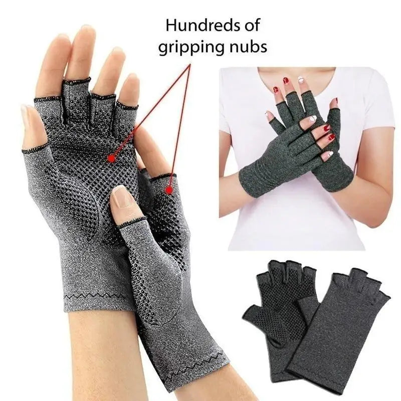 Simple Winter Arthritis Gloves Unisex Classic Anti Arthritis Therapy Gloves Compression Fingerless Gloves - STEVVEX Fashion - 717, ache relief gloves, anti arthritis gloves, arthritis gloves, comfortable gloves, compression gloves, Fingerless Gloves, fingerless pain relief gloves, gloves, gloves for winter, grey arthritis gloves, grey gloves, half finger gloves, pain relief gloves, soft gloves, therapy gloves, touchscreen gloves, warm gloves, winter gloves - Stevvex.com