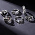 Sizzling 6 PCs Silver Color Ring Set For Women And Girls Sparkling Knuckle Finger Rings - Unique Design Female Jewelry