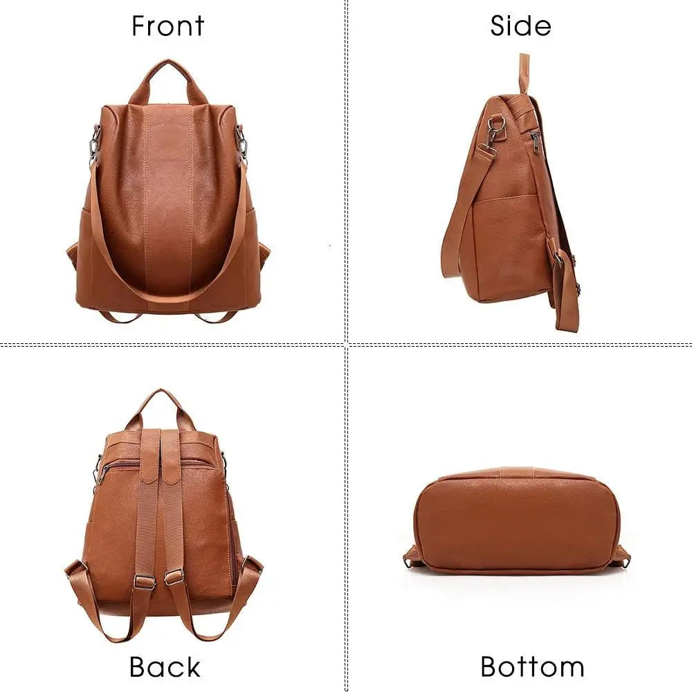 Sizzling Anti-Theft Vintage Style Leather Backpacks for Teenager Girls And Women School Bagpack For Females Travel Bags - ALLURELATION - 575, Anti-theft Shoulder Bag, Backpacks, Bags, Bags for Girls, Bags for Ladies, Bags For Teenagers, Bags in Demand, Birthday Gift, Book Bag, Designer Female Bags, Elegant School Bags, Fashionable Backpacks, Hot sale Bags, Laptop Bag, Leather Business Backpack, Luxury Bags, Matching Bags, Mini Backpack, Picnic Bags, School Bags - Stevvex.com