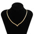 Sizzling Copper Flat Snake Chain Choker Necklace For Women and Girls V - Shaped Short Collar Necklace Women Jewelry