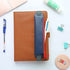 Slim Leather Unique Design Pencil Case Book Holder Pouch With Elastic Band For Notebook Fashion School Pen Case