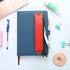 Slim Leather Unique Design Pencil Case Book Holder Pouch With Elastic Band For Notebook Fashion School Pen Case