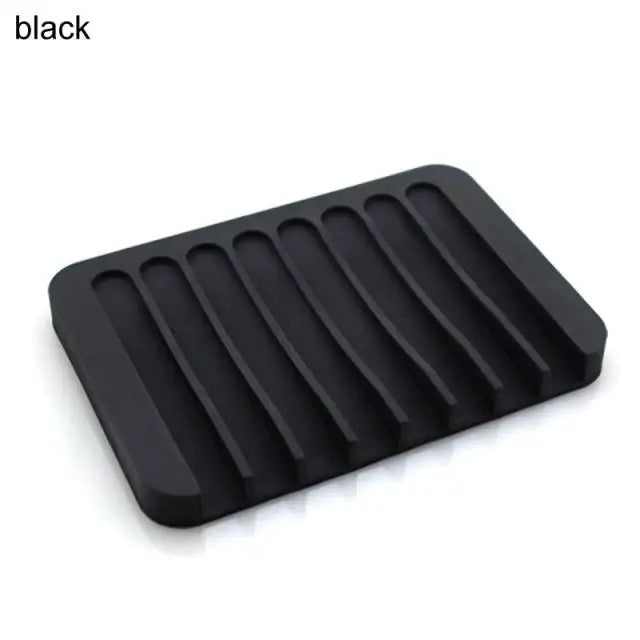 Soap Box Lotus Shape Non - slip Portable Silicone for Water Draining Solid Color Draining Soap Dish Bathroom