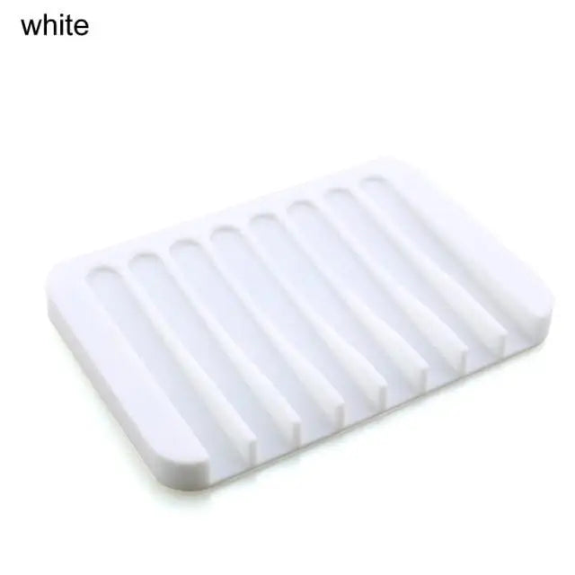 Soap Box Lotus Shape Non - slip Portable Silicone for Water Draining Solid Color Draining Soap Dish Bathroom