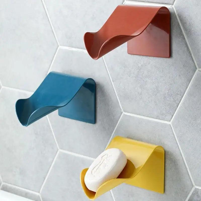 Soap Rack No Drilling Wall Mounted Double Layer Soap Holder Soap Sponge Dish Bathroom Accessories Soap Dishes Self