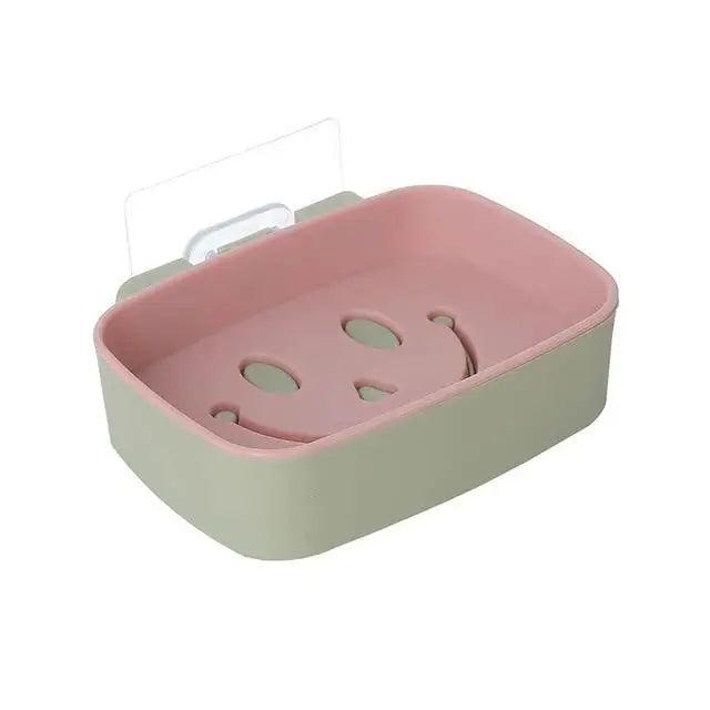 Soap Rack No Drilling Wall Mounted Double Layer Soap Holder Soap Sponge Dish Bathroom Accessories Soap Dishes Self