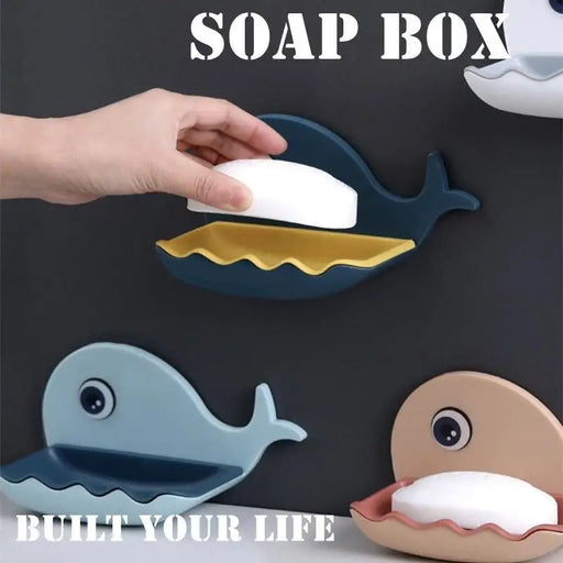 Soap Rack No Drilling Wall Mounted Drain Non Perforated Double Layer Holder Sponge Dish Accessories Magic Soap Dishes