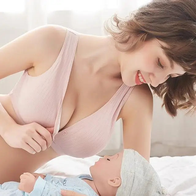 Soft And Comfortable Cotton Nursing Bra Breathable Breastfeeding Bras for Women Maternity Bra Plus Big Size Easy