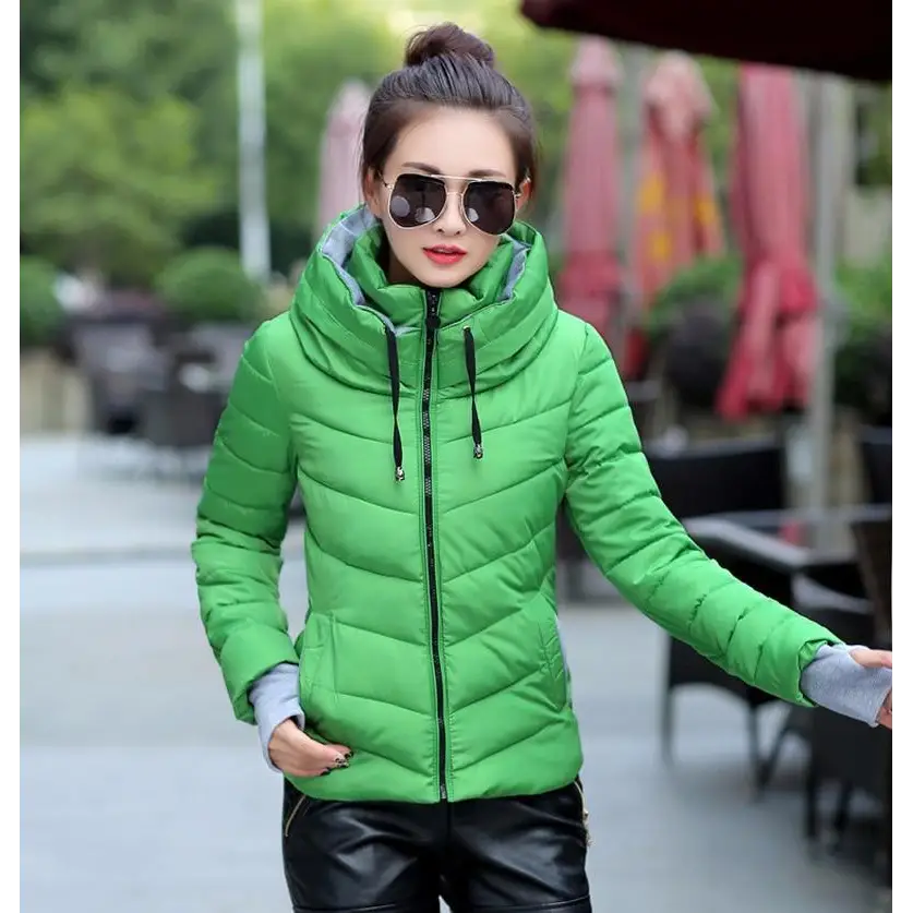 Soft And Comfortable Winter Jacket For Women Short Women’s Thicken Outerwear In solid hooded Coats Zipper For Female