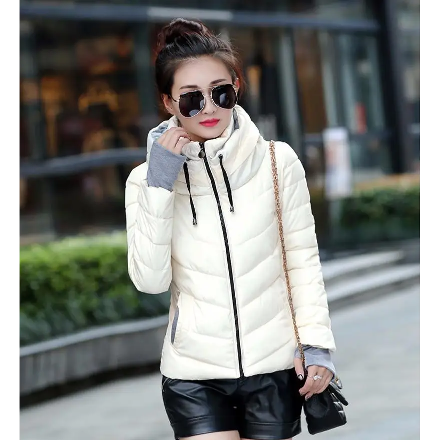 Soft And Comfortable Winter Jacket For Women Short Women’s Thicken Outerwear In solid hooded Coats Zipper For Female