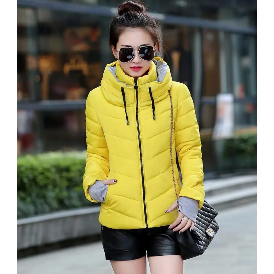 Soft And Comfortable Winter Jacket For Women Short Women’s Thicken Outerwear In solid hooded Coats Zipper For Female