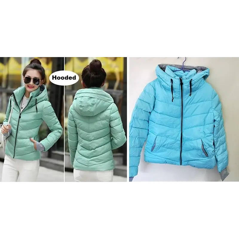 Soft And Comfortable Winter Jacket For Women Short Women’s Thicken Outerwear In solid hooded Coats Zipper For Female