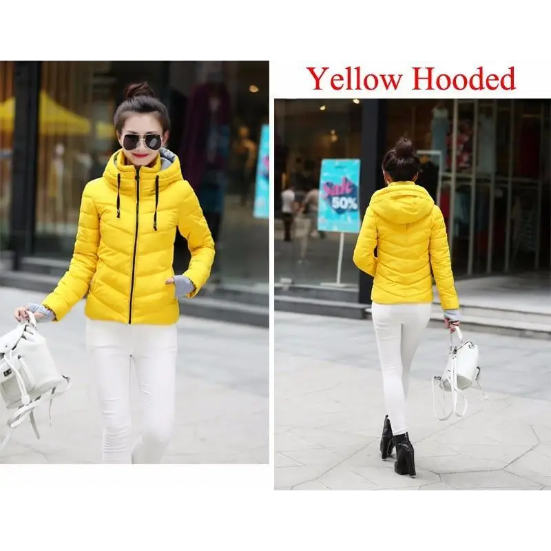 Soft And Comfortable Winter Jacket For Women Short Women’s Thicken Outerwear In solid hooded Coats Zipper For Female