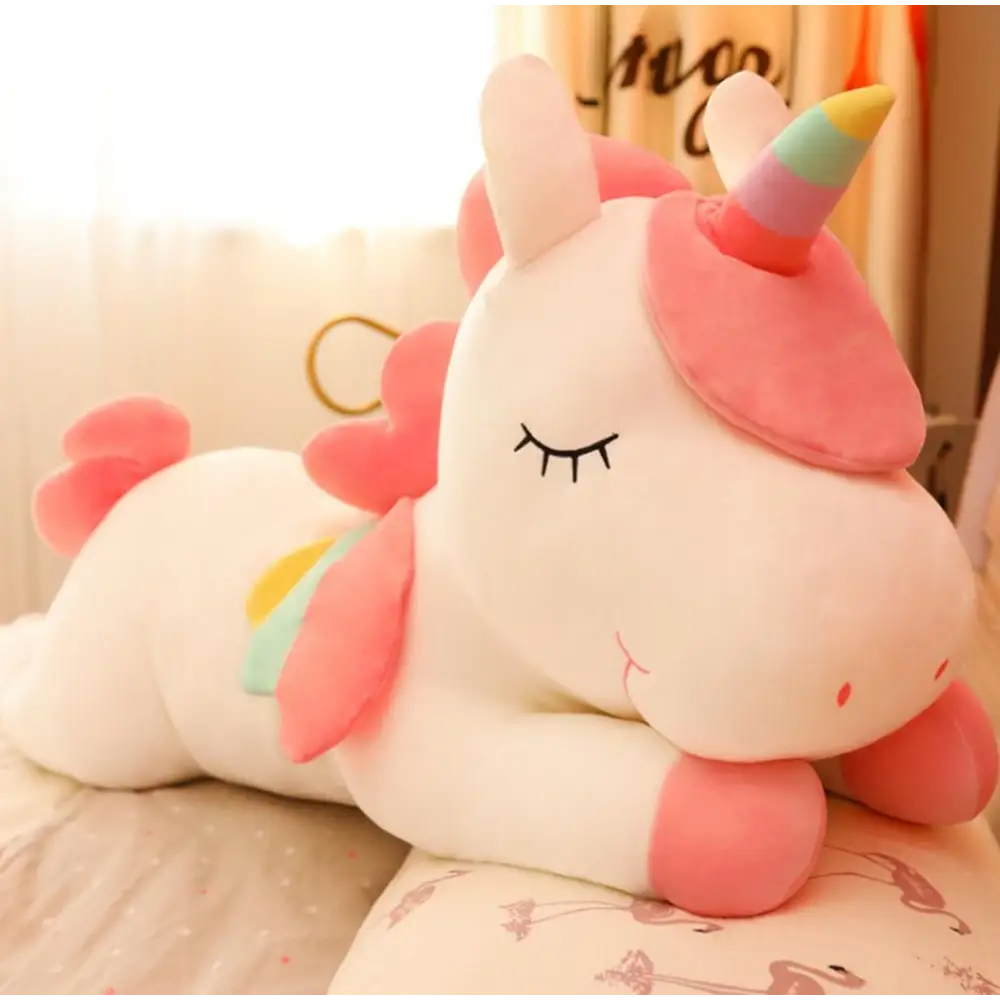 Soft And Cute 30CM Unicorn Action Figure Plush Toy Huggable Bear Doll Girl Sleeping Long Pillow Cute For Girl’s Bed