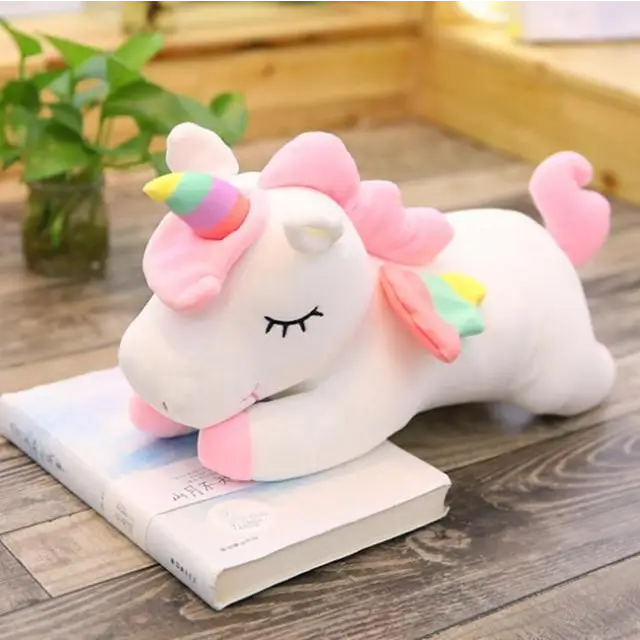 Soft And Cute 30CM Unicorn Action Figure Plush Toy Huggable Bear Doll Girl Sleeping Long Pillow Cute For Girl’s Bed