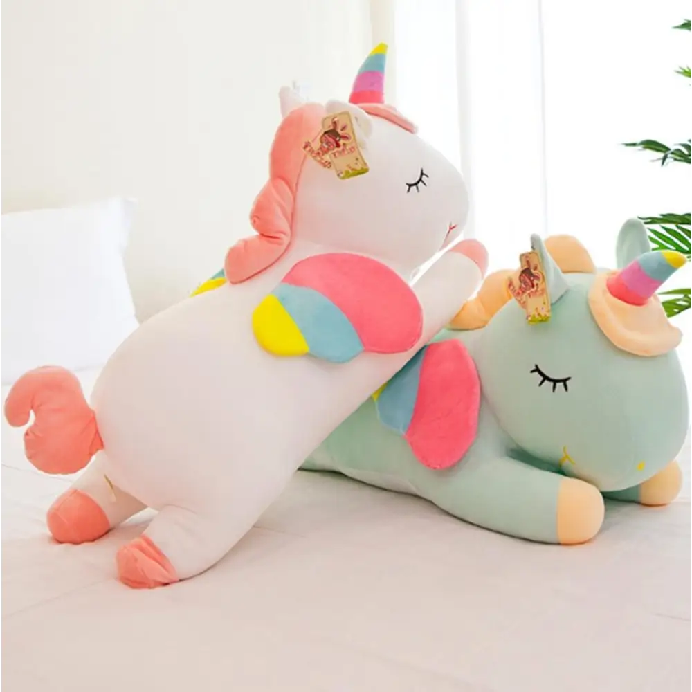 Soft And Cute 30CM Unicorn Action Figure Plush Toy Huggable Bear Doll Girl Sleeping Long Pillow Cute For Girl’s Bed