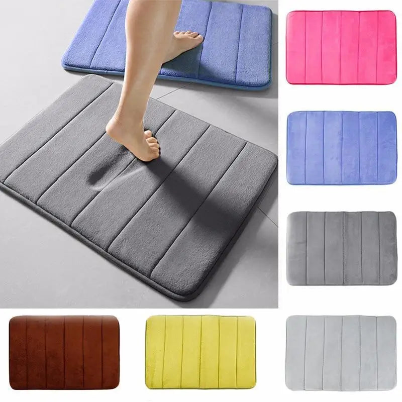 Soft Colorful Home Non-slip Comfortable Memory Foam Bath Mat Bathroom Carpet Water Absorbent Washable Toilet Rug Floor Mat - STEVVEX Decor - 751, bath, bath mat, bath memory foam mat, bathroom carpet, bathroom mat, carpet, colorful carpet, colorful mat, comfortable bath floor mat, comfortable mat, floor mat, mat, memory foam mat, non slip bath mat, soft mat, toilet mat - Stevvex.com