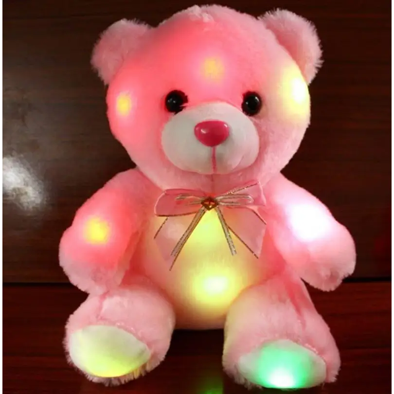 Soft Plush Doll Light Up LED Teddy Bear Stuffed Animals Mini Glow Bear Plush Toy Creative Colorful Glowing Teddy Bear