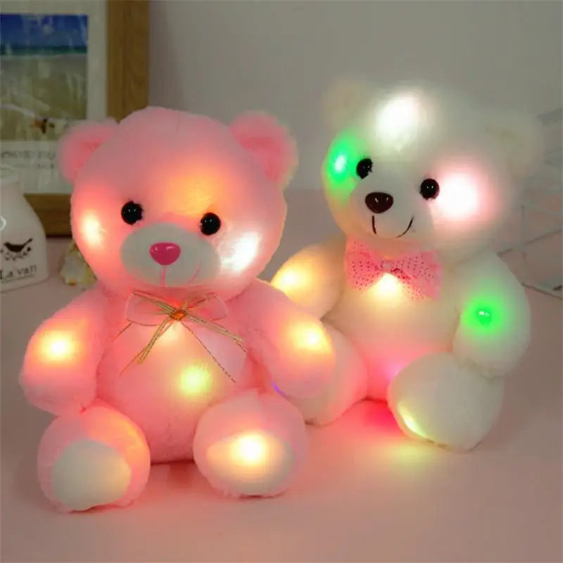 Soft Plush Doll Light Up LED Teddy Bear Stuffed Animals Mini Glow Bear Plush Toy Creative Colorful Glowing Teddy Bear