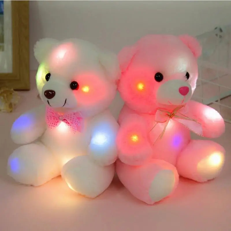 Soft Plush Doll Light Up LED Teddy Bear Stuffed Animals Mini Glow Bear Plush Toy Creative Colorful Glowing Teddy Bear