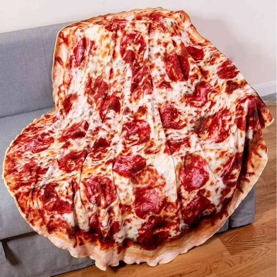 Soft Warm Pizza Round Blanket Travel Portable Wearable Winter Comfortable Blanket Perfect Autumn Gift - STEVVEX Fashion - 752, blanket, blankets, comfortable blanket, pizza blanket, portable blanket, round blanket, round shape blanket, soft blanket, tortilla blanket, warm blanket, winter blanket - Stevvex.com