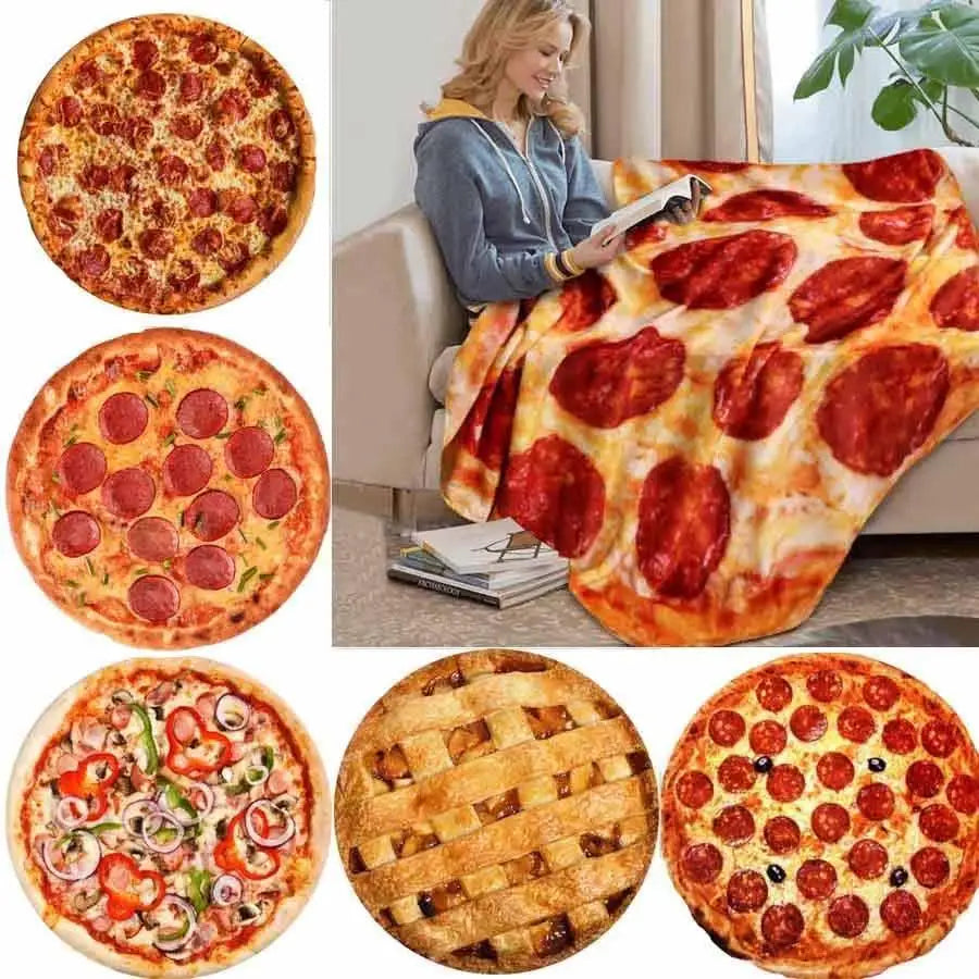 Soft Warm Pizza Round Blanket Travel Portable Wearable Winter Comfortable Blanket Perfect Autumn Gift - STEVVEX Fashion - 752, blanket, blankets, comfortable blanket, pizza blanket, portable blanket, round blanket, round shape blanket, soft blanket, tortilla blanket, warm blanket, winter blanket - Stevvex.com