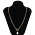 Sparkling Pearl Coin Pendant And Choker Necklace for Women And Girls Wedding Gold Color Long Chain Necklace Jewelry