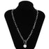 Sparkling Pearl Coin Pendant And Choker Necklace for Women And Girls Wedding Gold Color Long Chain Necklace Jewelry