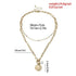 Sparkling Pearl Coin Pendant And Choker Necklace for Women And Girls Wedding Gold Color Long Chain Necklace Jewelry