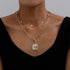 Sparkling Pearl Coin Pendant And Choker Necklace for Women And Girls Wedding Gold Color Long Chain Necklace Jewelry