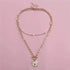 Sparkling Pearl Coin Pendant And Choker Necklace for Women And Girls Wedding Gold Color Long Chain Necklace Jewelry