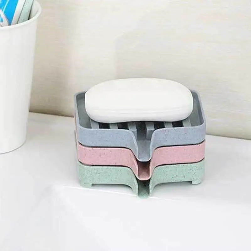 Sponge Holder PP Wheat Straw Storage Rack Drain Soap Box Tray Soapbox 1 Pcs Shower Soap Tray Tool Soap Dish Plate