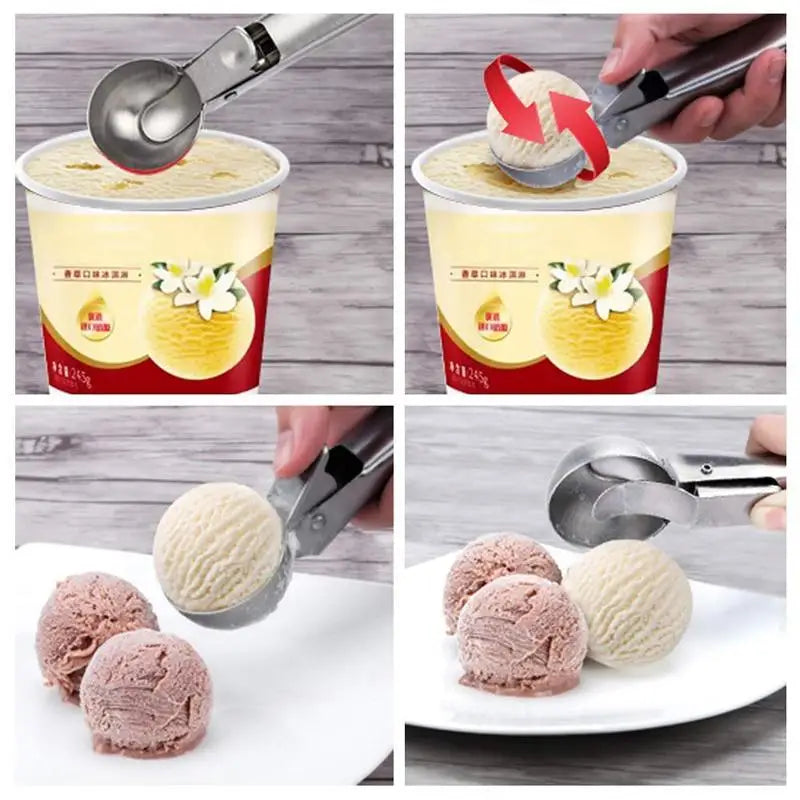 Stainless Steel Ice Cream Scooper, A Good Metal Scoop Tools For Kitchen, For Making Meatball/Melon Ball/Watermelon/Fruits, Measuring Spoon Cup for Cooking Baking - ALLURELATION - 501, best selling ice cream scooper, Fruit & Vegetable Tools, Fruit Dessert spoon, Hot Sale Ice cream scooper, Ice Cream Ball Maker, ice Cream Scoop, Kitchen Tools, kitchen utensils, Kitchenware, Stainless Steel Ice cream scooper, Unique design ice cream scooper, unique design SCOOPER, Watermelon Baller Scoop - Stevvex.com