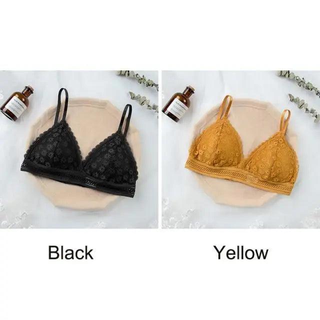 Stunning Hot Look Women’s Lace Bra No Steel Ring Beauty Back comfor Wrapped Chest Comfortable Daisy Brassiere Stretch