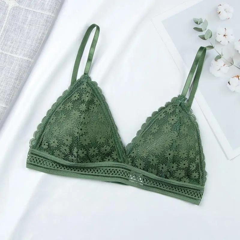 Stunning Hot Look Women’s Lace Bra No Steel Ring Beauty Back comfor Wrapped Chest Comfortable Daisy Brassiere Stretch