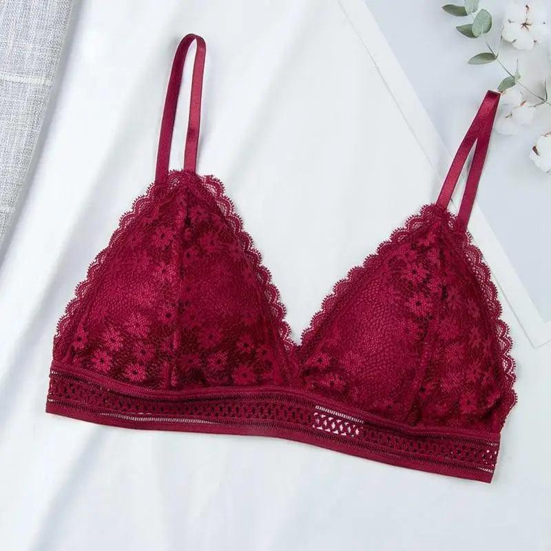 Stunning Hot Look Women’s Lace Bra No Steel Ring Beauty Back comfor Wrapped Chest Comfortable Daisy Brassiere Stretch