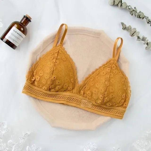 Stunning Hot Look Women’s Lace Bra No Steel Ring Beauty Back comfor Wrapped Chest Comfortable Daisy Brassiere Stretch