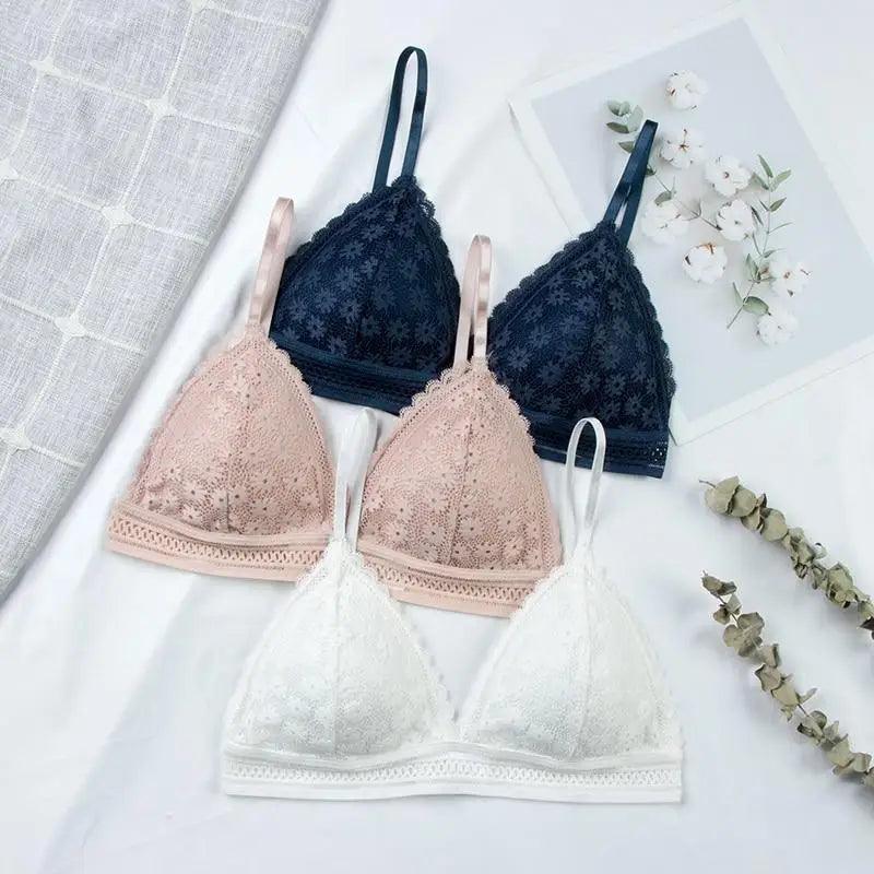 Stunning Hot Look Women’s Lace Bra No Steel Ring Beauty Back comfor Wrapped Chest Comfortable Daisy Brassiere Stretch