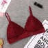 Stunning Women’s French Style Lace Bra Girls Triangle Cup Lingerie With Deep V Wireless Underwear Soft Thin Seamless