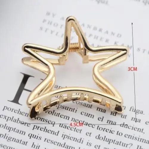 Stylish Geometric Hair Claw For Women Classic Design Metal Claw Clips Hollow Non - slip Hair Catch Jaw Clamp for Women